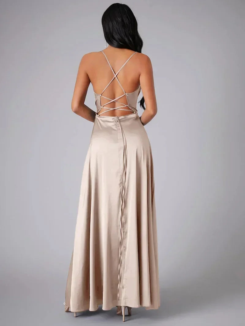 Elara | Women’s Elegant Spaghetti Strap Maxi Dress