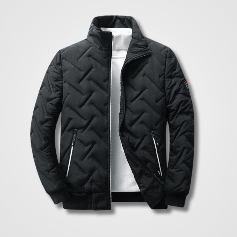 Axton | Men’s Quilted Bomber Jacket with High Collar