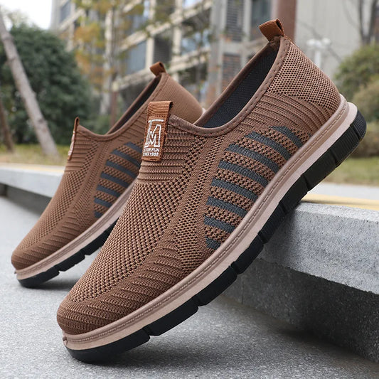 Aerion | Men’s Slip-On Mesh Sneakers with Knitted Upper