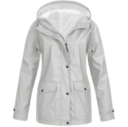 Aisha | Waterproof Windproof Fleece-Lined Outdoor Jacket with Hood
