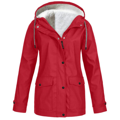 Aisha | Waterproof Windproof Fleece-Lined Outdoor Jacket with Hood