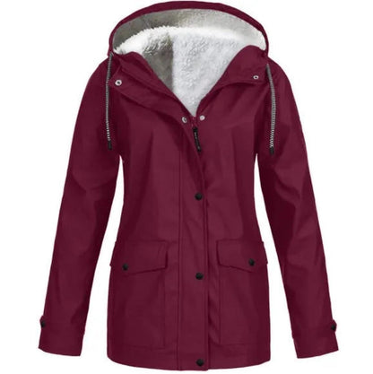 Aisha | Waterproof Windproof Fleece-Lined Outdoor Jacket with Hood