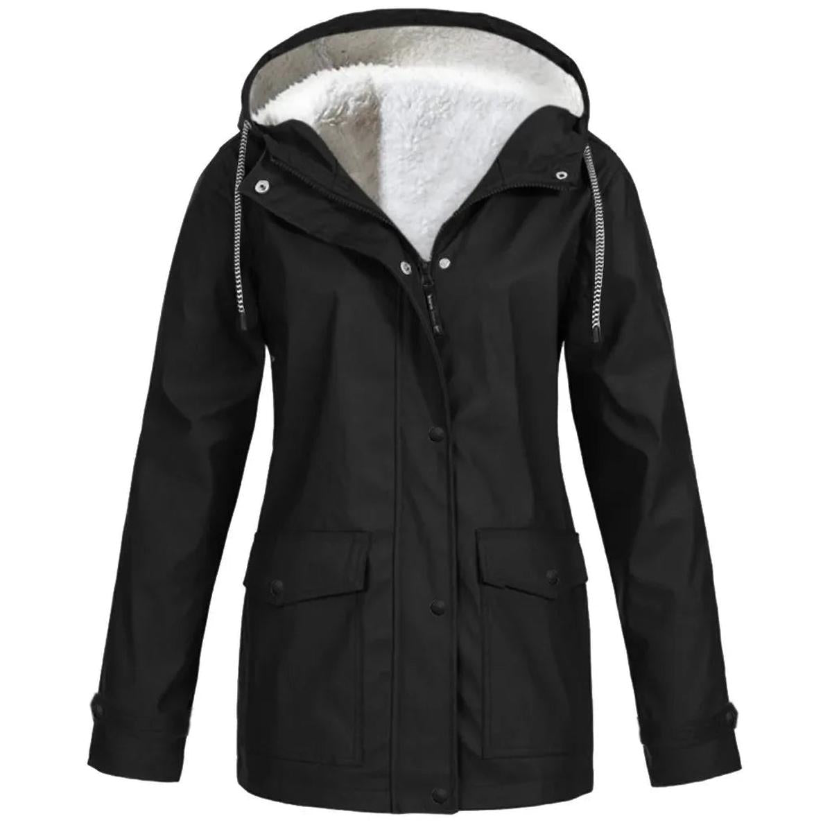 Aisha | Waterproof Windproof Fleece-Lined Outdoor Jacket with Hood