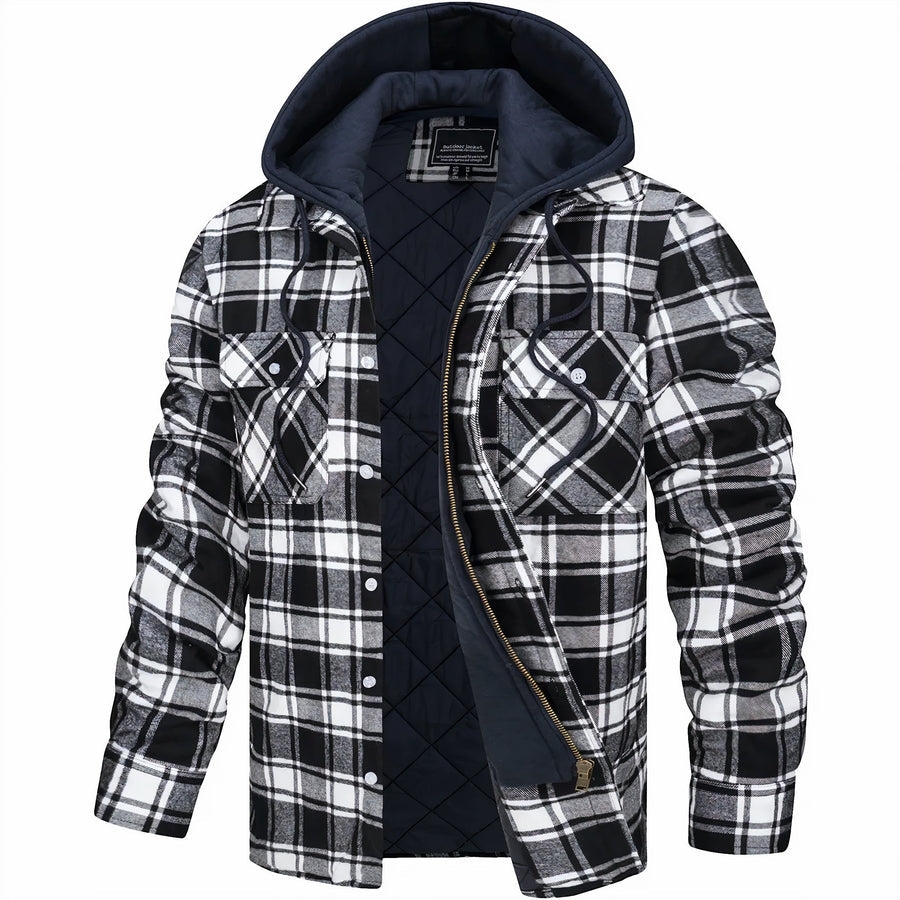 Brenton | Men’s Plaid Hooded Bomber Jacket