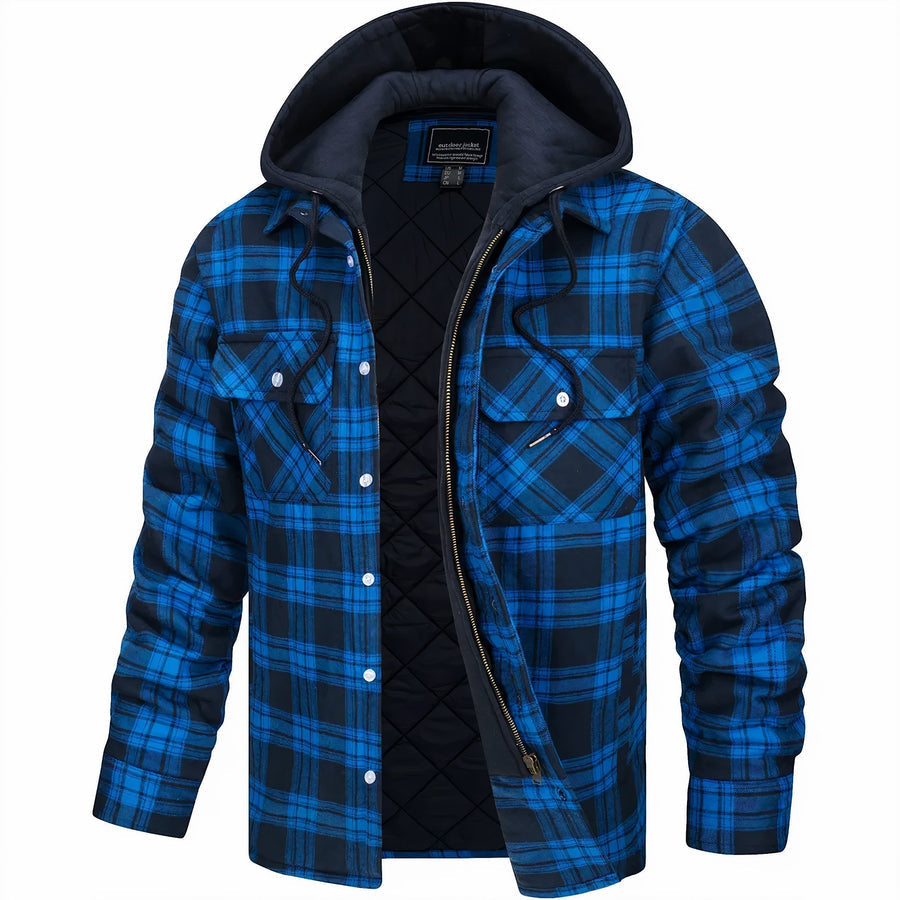 Brenton | Men’s Plaid Hooded Bomber Jacket
