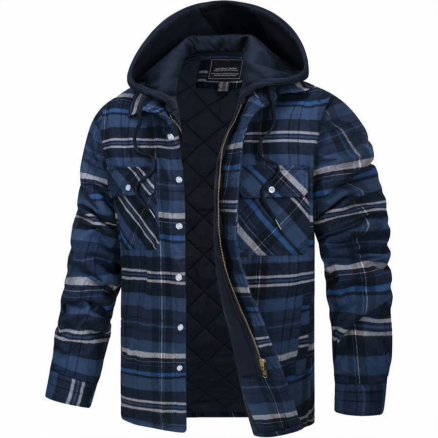 Brenton | Men’s Plaid Hooded Bomber Jacket