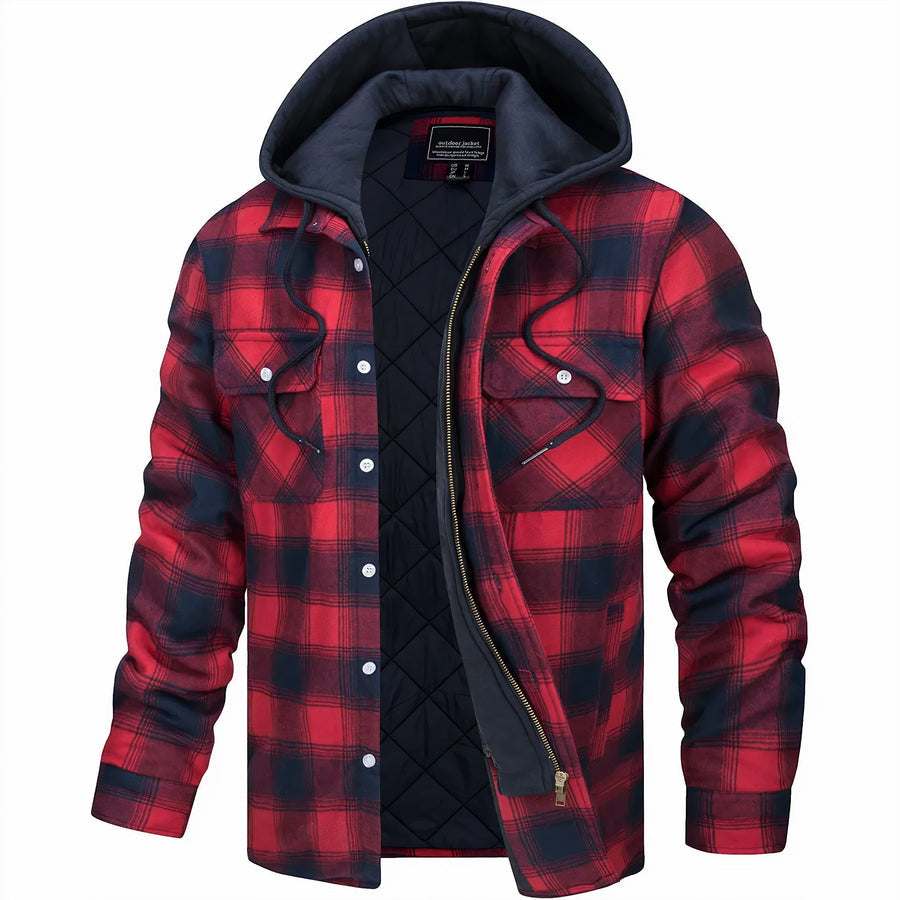 Brenton | Men’s Plaid Hooded Bomber Jacket